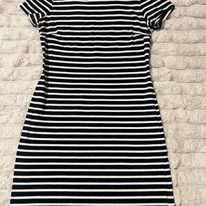 Old Navy Black and White Striped Mini Dress